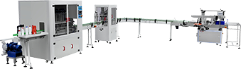 自動(dòng)化活塞式灌裝雙側貼標旋蓋封口生產(chǎn)線(xiàn)